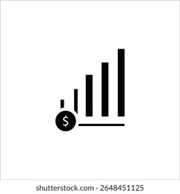 growth investment money. simple solid icon vector