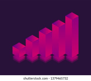 Growth isometric icon. Vector 3D illustration.