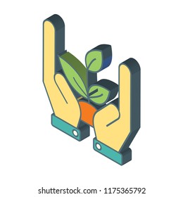 Growth isometric left top view 3D icon