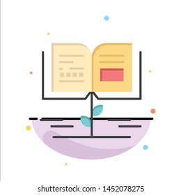 Growth, Knowledge, Growth Knowledge, Education Abstract Flat Color Icon Template