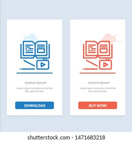 Growth, Knowledge, Growth Knowledge, Education  Blue and Red Download and Buy Now web Widget Card Template