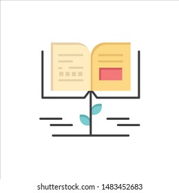 Growth, Knowledge, Growth Knowledge, Education  Flat Color Icon. Vector icon banner Template