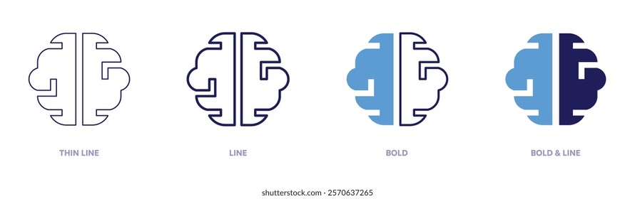 Growth KPIs icon in 4 different styles. Thin Line, Line, Bold, and Bold Line. Duotone style. Editable stroke.