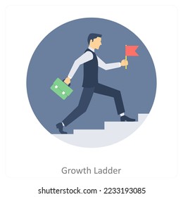 Growth Ladder and growth icon concept