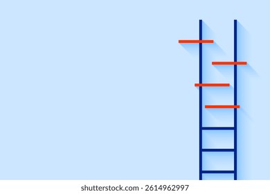 Growth ladder with steps joining in the top vector design 