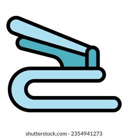 Growth laptop stand icon outline vector. Computer work. Posture spine color flat