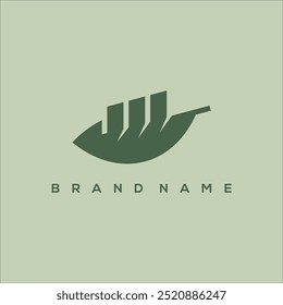 growth leaf and building vector logo