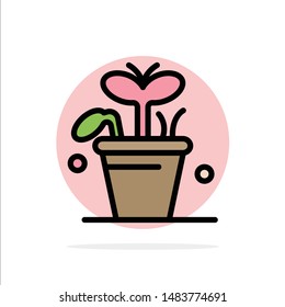 Growth, Leaf, Plant, Spring Abstract Circle Background Flat color Icon