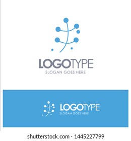 Growth, Leaf, Plant, Spring Blue Solid Logo with place for tagline