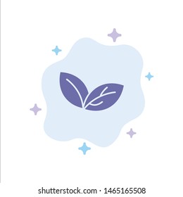 Growth, Leaf, Plant, Spring Blue Icon on Abstract Cloud Background. Vector Icon Template background