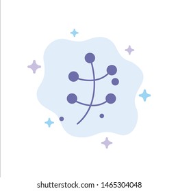 Growth, Leaf, Plant, Spring Blue Icon on Abstract Cloud Background. Vector Icon Template background