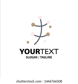Growth, Leaf, Plant, Spring Business Logo Template. Flat Color