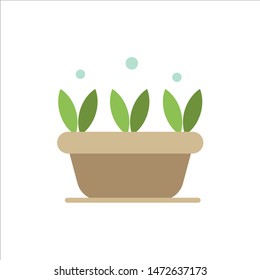 Growth, Leaf, Plant, Spring  Flat Color Icon. Vector icon banner Template