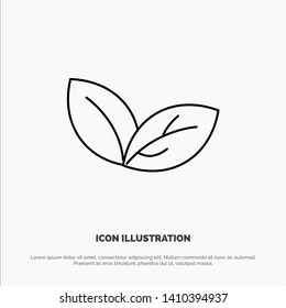 Growth, Leaf, Plant, Spring Line Icon Vector