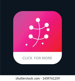 Growth, Leaf, Plant, Spring Mobile App Button. Android and IOS Glyph Version