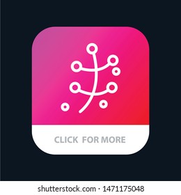 Growth, Leaf, Plant, Spring Mobile App Button. Android and IOS Line Version. Vector Icon Template background