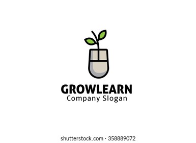 Growth Learn Logo Symbol Design Illustration