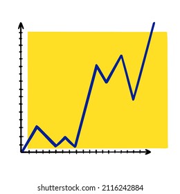 Growth line chart vector illustration, color illustration