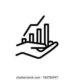 Growth line icon. High quality black outline logo for web site design and mobile apps. Vector illustration on a white background.