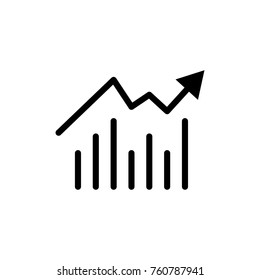 Growth line icon. High quality black outline logo for web site design and mobile apps. Vector illustration on a white background.