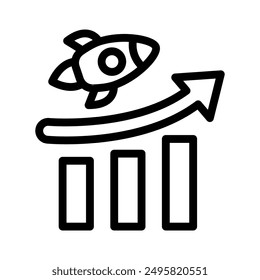 growth line icon illustration vector graphic. Simple element illustration vector graphic, suitable for app, websites, and presentations isolated on white background