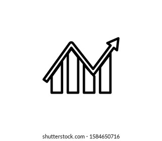 Growth line icon. Vector symbol in trendy flat style on white background. Growth sing for design.