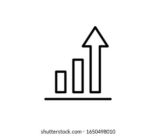 Growth line icon. Vector symbol in trendy flat style on white background. Growth sing for design.