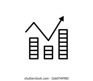 Growth line icon. Vector symbol in trendy flat style on white background. Growth sing for design.