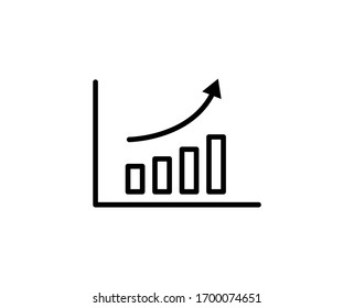 Growth line icon. Vector symbol in trendy flat style on white background. Growth sing for design.