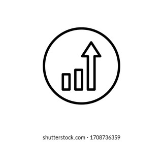 Growth line icon. Vector symbol in trendy flat style on white background. Growth sing for design.
