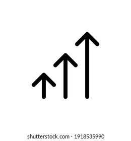 Growth line icon. Web symbol for web and apps. Sign design in outline style. Increase stroke object.