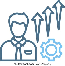 Growth Line Two Colour Icon