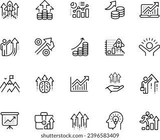 Growth - line vector design icons 