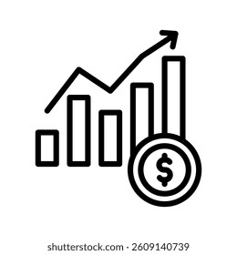 Growth Line Vector Illustration On White Background.