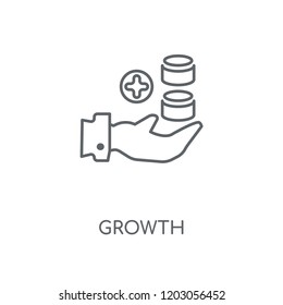 Growth linear icon. Growth concept stroke symbol design. Thin graphic elements vector illustration, outline pattern on a white background, eps 10.