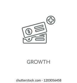 Growth linear icon. Growth concept stroke symbol design. Thin graphic elements vector illustration, outline pattern on a white background, eps 10.