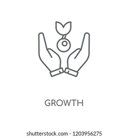 Growth linear icon. Growth concept stroke symbol design. Thin graphic elements vector illustration, outline pattern on a white background, eps 10.