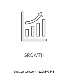 Growth linear icon. Growth concept stroke symbol design. Thin graphic elements vector illustration, outline pattern on a white background, eps 10.