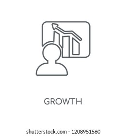 Growth linear icon. Growth concept stroke symbol design. Thin graphic elements vector illustration, outline pattern on a white background, eps 10.