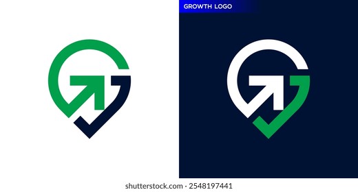 Growth and location logo. Icon symbol design template EPS 10