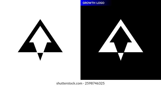 Growth logo. Arrow, direction, up, success. Icon symbol design template EPS 10.	
