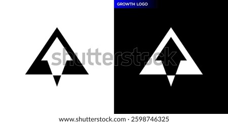 Growth logo. Arrow, direction, up, success. Icon symbol design template EPS 10.	

