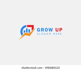 growth up logo creative symbol design template flash