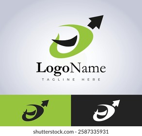 Growth Logo Design with arrow combination for any Brand Business Vector