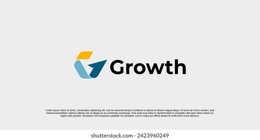 growth logo design letters G. Abstract arrow shape logo design