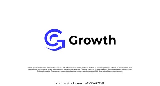 growth logo design letters G. Abstract arrow shape logo design