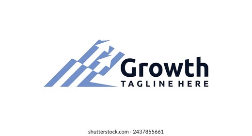 diseño de logotipo de crecimiento, plantilla de diseño de logotipo, símbolo de idea creativa.