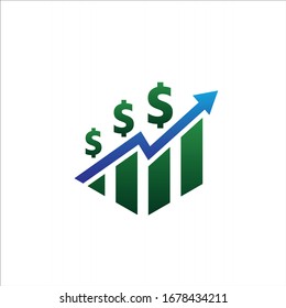 diseño del vector del crecimiento logo financiero dólar