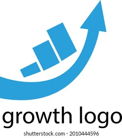 growth logo with graph and arrow business concept