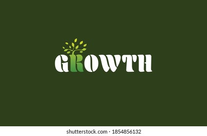 Growth Logo Green plant Leaf ecology concept. nature element vector design